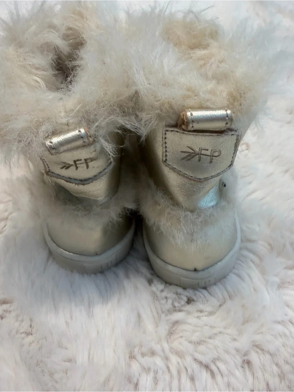 Like NEW Freshly Picked toddler boots. Gold size 6